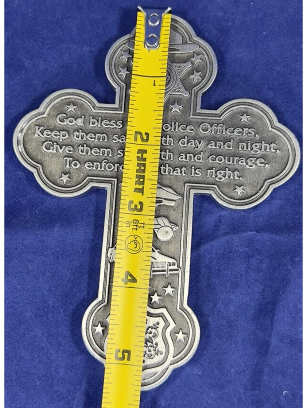 Decorative Police Officers Blessing Cross Wall Plaque